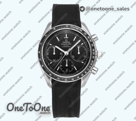 Реплика часов Omega Speedmaster Racing Chrono 40mm Stainless steel/Stainless steel Black Dial Rubber Strap HRF C3330