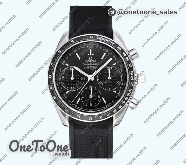 Реплика часов Omega Speedmaster Racing Chrono 40mm Stainless steel/Stainless steel Black Dial Rubber Strap HRF C3330