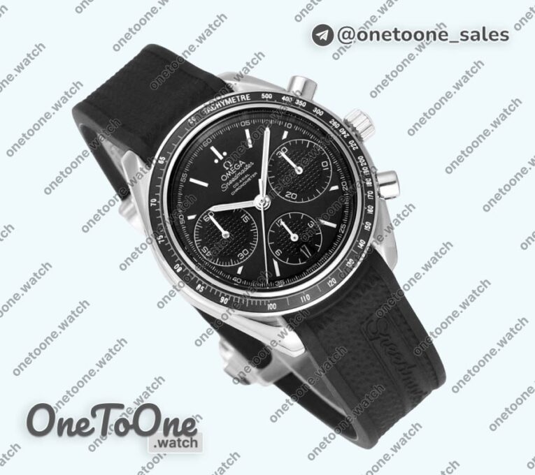 Реплика часов Omega Speedmaster Racing Chrono 40mm Stainless steel/Stainless steel Black Dial Rubber Strap HRF C3330