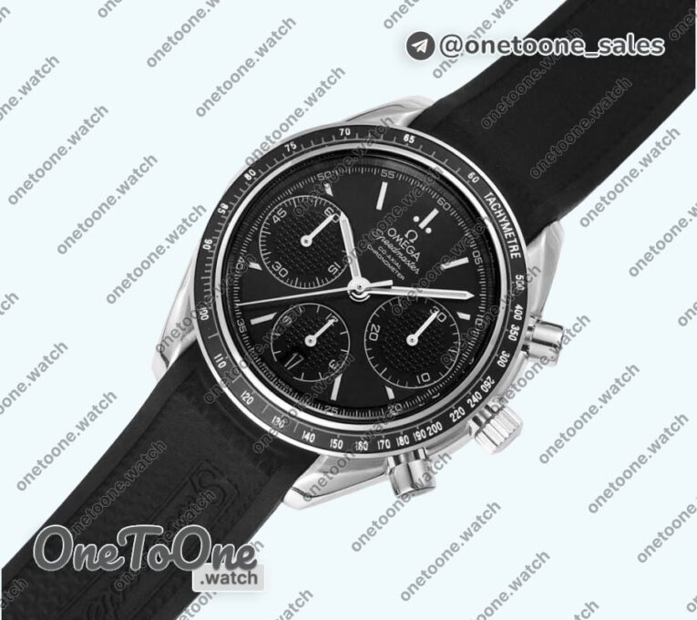 Реплика часов Omega Speedmaster Racing Chrono 40mm Stainless steel/Stainless steel Black Dial Rubber Strap HRF C3330