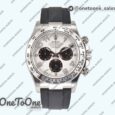 Реплика часов Rolex Daytona 116520 904L Stainless steel White Dial Rubber Strap V2