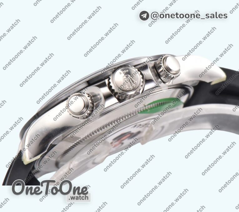 Реплика часов Rolex Daytona 116520 904L Stainless steel White Dial Rubber Strap V2