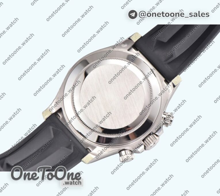 Реплика часов Rolex Daytona 116520 904L Stainless steel White Dial Rubber Strap V2