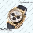 Реплика часов Rolex Daytona 116518 Top-tier Копия один в один Yellow gold Case White Dial on Oysterflex Ru bber Strap V2