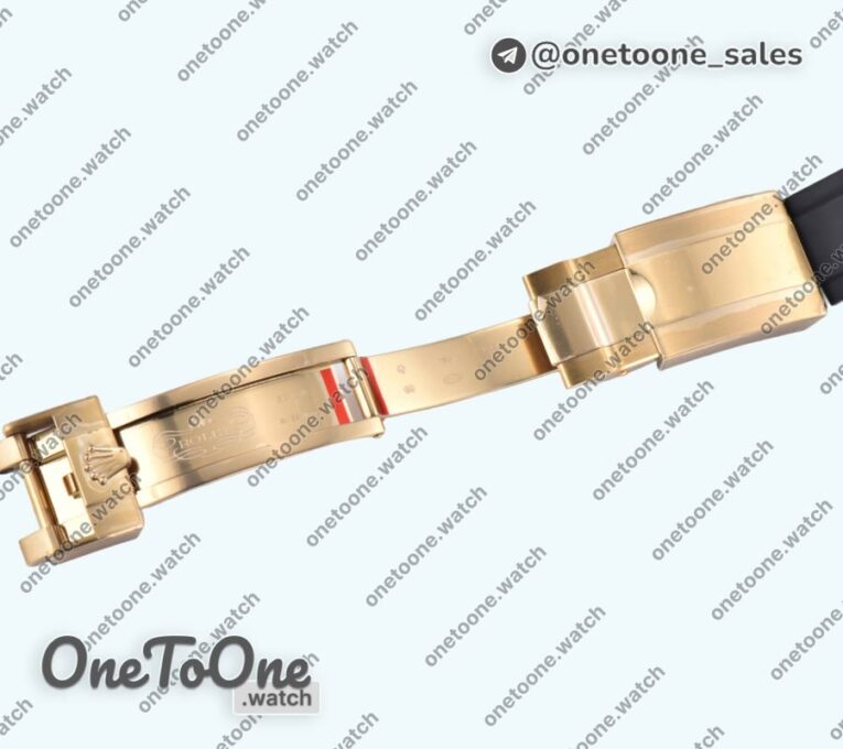 Реплика часов Rolex Daytona 116518 Top-tier Копия один в один Yellow gold Case White Dial on Oysterflex Ru bber Strap V2