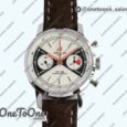 Реплика часов Breitling Top Time Chrono Stainless steel Top-tier Копия один в один White Dial Brown Leather Strap BLS