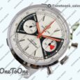 Реплика часов Breitling Top Time Chrono Stainless steel Top-tier Копия один в один White Dial Brown Leather Strap BLS