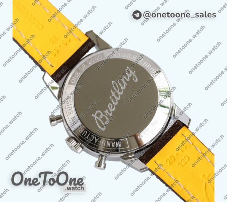 Реплика часов Breitling Top Time Chrono Stainless steel Top-tier Копия один в один White Dial Brown Leather Strap BLS