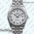 Реплика часов Rolex DateJust 36mm Fluted Bezel Stainless steel White Dial Roman Marker Jubilee Bracelet 3235