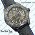Реплика часов Tag Heuer Aquaracer Calibre 5 PVD 41mm Top-tier Копия один в один Carbon/Blue Dial on Black Nylon Strap T SW200