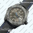 Реплика часов Tag Heuer Aquaracer Calibre 5 PVD 41mm Top-tier Копия один в один Carbon/Blue Dial on Black Nylon Strap T SW200