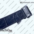 Реплика часов Hublot Classic Fusion 42mm Real Black Ceramic Top-tier Копия один в один Blue Dial on Blue Gummy Strap G SW300