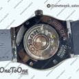 Реплика часов Hublot Classic Fusion 42mm Real Black Ceramic Top-tier Копия один в один Blue Dial on Blue Gummy Strap G SW300