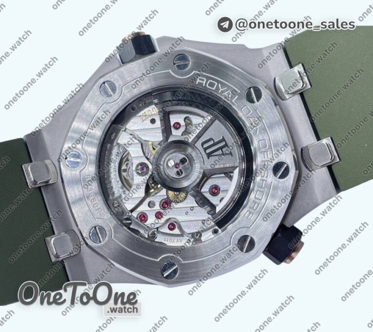 Реплика часов Audemars Piguet Royal Oak Offshore Diver 15720 Top-tier Копия один в один Green Dial Rubber Strap