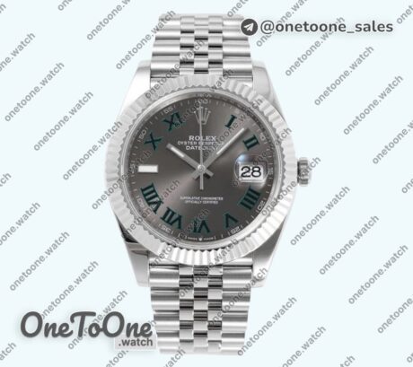 Реплика часов Rolex DateJust 41mm 126334 Top-tier Копия один в один 904L Steel Grey Dial Roman Marker on Jubilee Bracelet