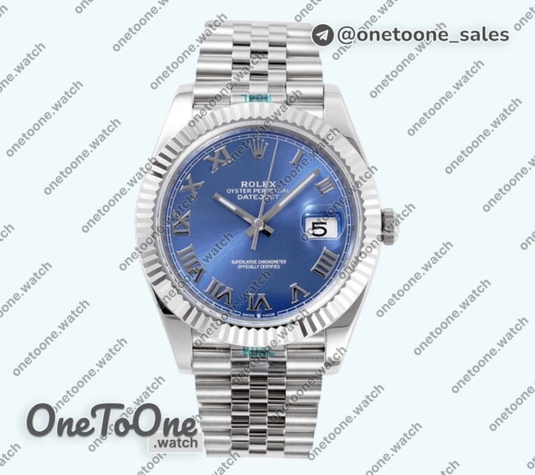 Реплика часов Rolex DateJust 41mm 126334 Top-tier Копия один в один 904L Steel Blue Dial Roman Marker on Jubilee Bracelet