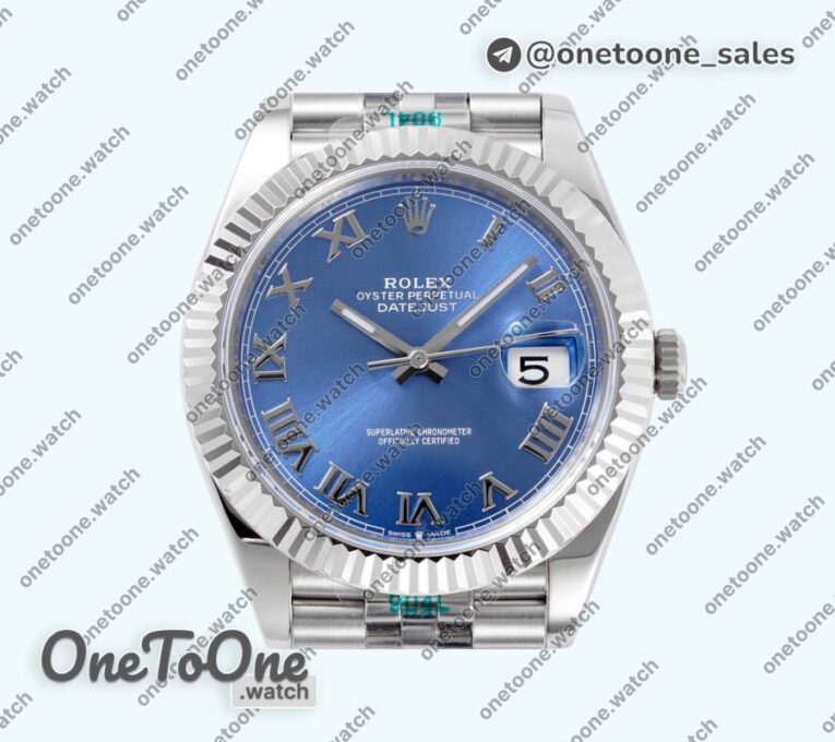 Реплика часов Rolex DateJust 41mm 126334 Top-tier Копия один в один 904L Steel Blue Dial Roman Marker on Jubilee Bracelet