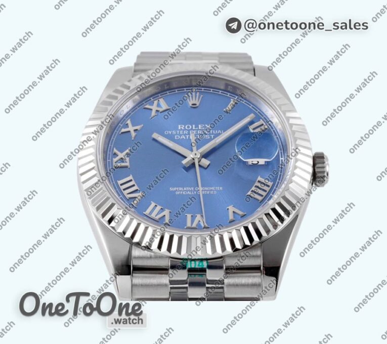 Реплика часов Rolex DateJust 41mm 126334 Top-tier Копия один в один 904L Steel Blue Dial Roman Marker on Jubilee Bracelet