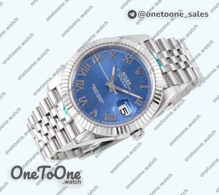 Реплика часов Rolex DateJust 41mm 126334 Top-tier Копия один в один 904L Steel Blue Dial Roman Marker on Jubilee Bracelet