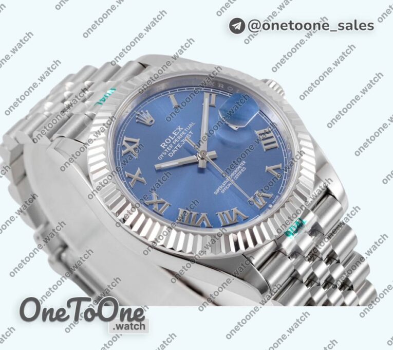 Реплика часов Rolex DateJust 41mm 126334 Top-tier Копия один в один 904L Steel Blue Dial Roman Marker on Jubilee Bracelet