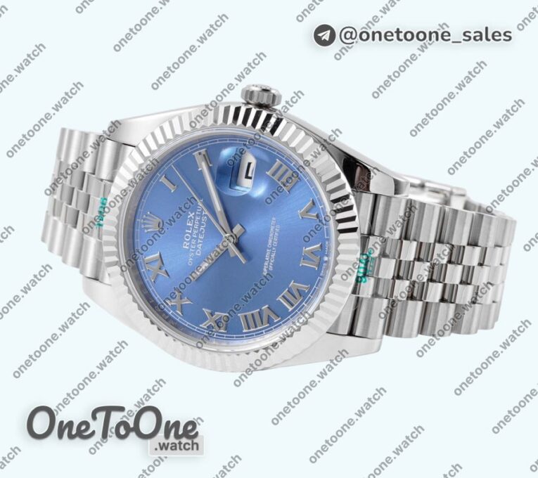 Реплика часов Rolex DateJust 41mm 126334 Top-tier Копия один в один 904L Steel Blue Dial Roman Marker on Jubilee Bracelet