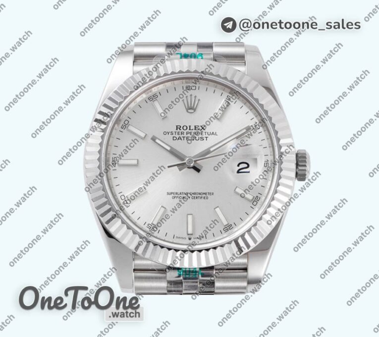 Реплика часов Rolex DateJust 41mm 126334 Top-tier Копия один в один 904L Steel Sliver Dial Stick Marker on Jubilee Bracelet