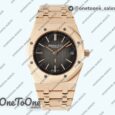 Реплика часов Audemars Piguet Royal Oak 39mm 16202 "50th Anniversary" Rose gold Top-tier Копия один в один Grey Textured Dial Rose gold Bracelet