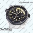 Реплика часов Audemars Piguet Royal Oak Offshore Diver 15720 Black Ceramic Bezel Top-tier Копия один в один Black Dial on Black Rubber Strap
