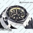 Реплика часов Audemars Piguet Royal Oak Offshore Diver 15720 Black Ceramic Bezel Top-tier Копия один в один Black Dial on Black Rubber Strap