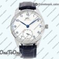 Реплика часов Iwc Portuguese IW358304 Top-tier Копия один в один Stainless steel White Dial Blue Markers Blue Leather Strap