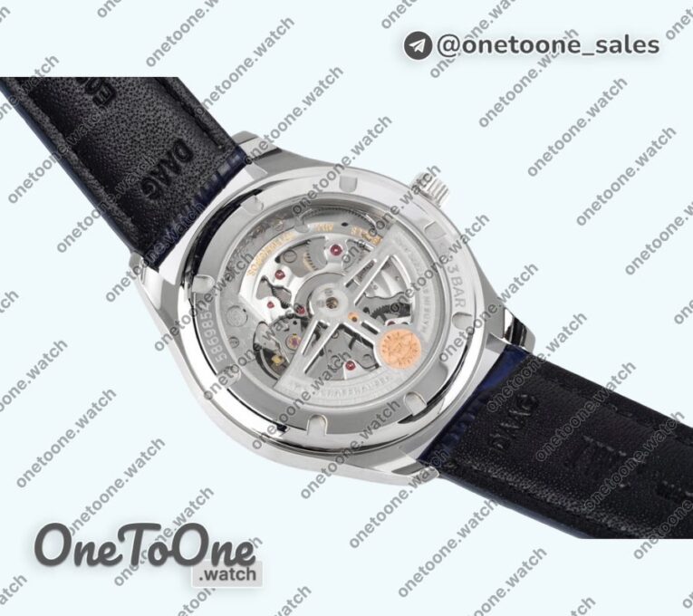 Реплика часов Iwc Portuguese IW358304 Top-tier Копия один в один Stainless steel White Dial Blue Markers Blue Leather Strap