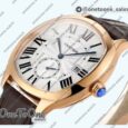 Реплика часов Cartier Drive De Cartier Rose gold Case White Dial Leather Strap TWF J Mod