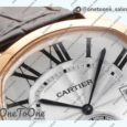 Реплика часов Cartier Drive De Cartier Rose gold Case White Dial Leather Strap TWF J Mod