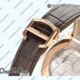 Реплика часов Cartier Drive De Cartier Rose gold Case White Dial Leather Strap TWF J Mod