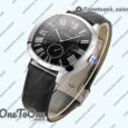 Реплика часов Cartier Drive De Cartier Stainless steel Case Black Dial Leather Strap TWF J Mod