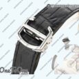 Реплика часов Cartier Drive De Cartier Stainless steel Case Black Dial Leather Strap TWF J Mod