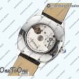 Реплика часов Cartier Drive De Cartier Stainless steel Case Black Dial Leather Strap TWF J Mod