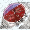 Реплика часов Iwc Portuguese Chrono IW3716 Top-tier Копия один в один Red Dial Stainless steel Bracelet