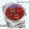 Реплика часов Iwc Portuguese Chrono IW3716 Top-tier Копия один в один Red Dial Stainless steel Bracelet