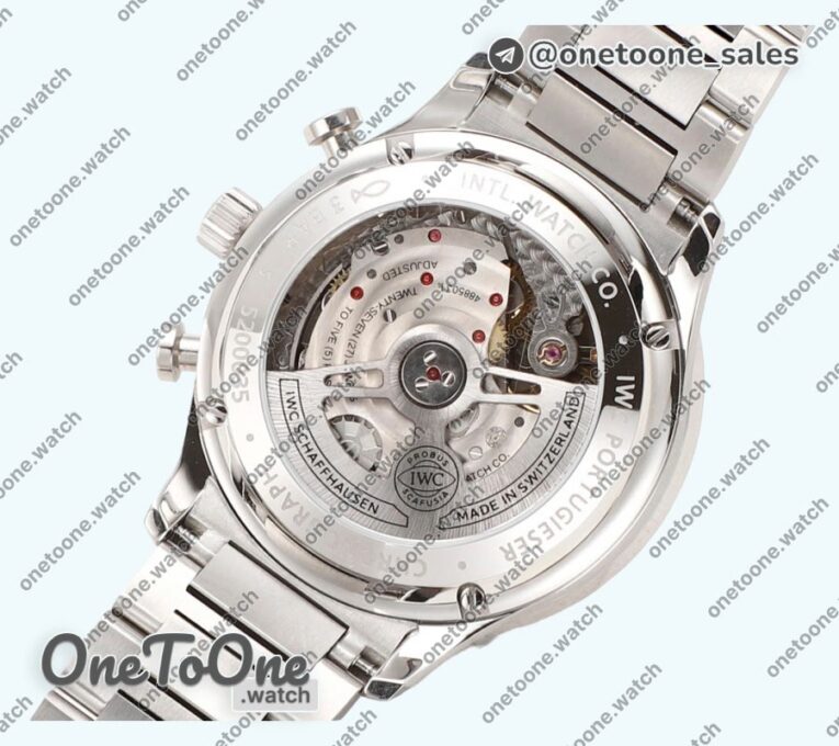 Реплика часов Iwc Portuguese Chrono IW3716 Top-tier Копия один в один Red Dial Stainless steel Bracelet