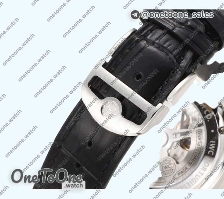 Реплика часов Iwc Portuguese Chrono IW3716 Top-tier Копия один в один White Dial Blue Markers Leather Strap