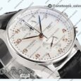 Реплика часов Iwc Portuguese Chrono IW3716 Top-tier Копия один в один White Dial Rose gold Markers Leather Strap