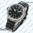 Реплика часов Iwc Aquatimer IW358002 Stainless steel Top-tier Копия один в один Black Dial White Sticks Markers on Black Rubber Strap