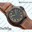 Реплика часов Panerai PAM 779 Luminor California PVD Top-tier Копия один в один Brown Leather Strap