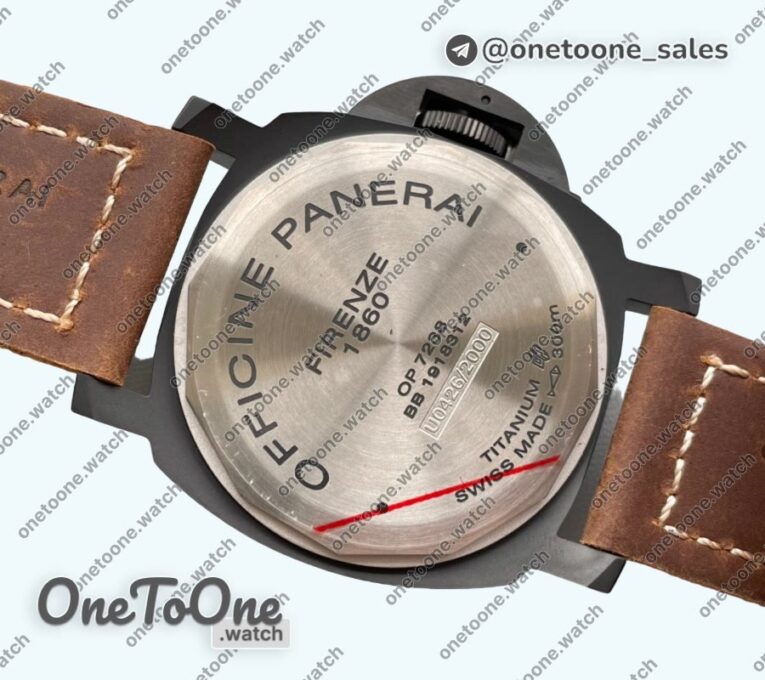 Реплика часов Panerai PAM 779 Luminor California PVD Top-tier Копия один в один Brown Leather Strap
