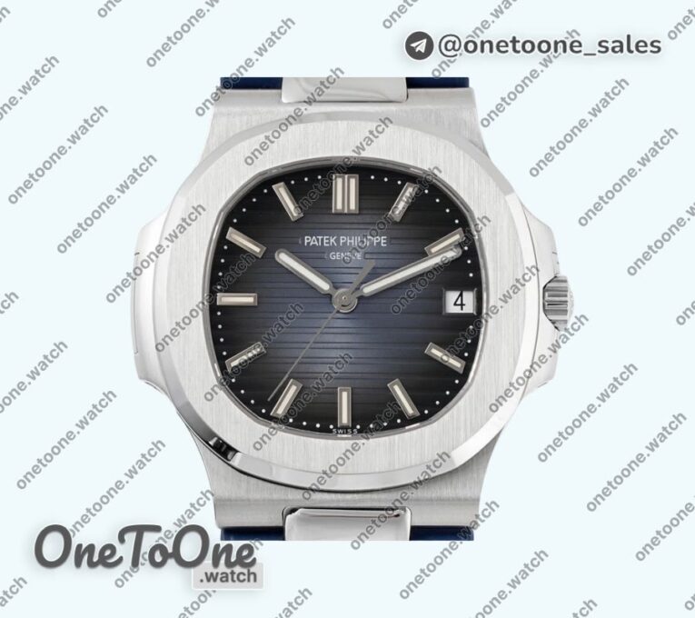 Реплика часов Patek Philippe Nautilus 5711/1A Top-tier Копия один в один Blue Textured Dial Rubber Strap 324CS V5