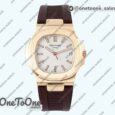 Реплика часов Patek Philippe Nautilus 5711/1R Top-tier Копия один в один White Textured Dial Rubber Strap 324CS V5