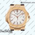 Реплика часов Patek Philippe Nautilus 5711/1R Top-tier Копия один в один White Textured Dial Rubber Strap 324CS V5