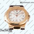 Реплика часов Patek Philippe Nautilus 5711/1R Top-tier Копия один в один White Textured Dial Rubber Strap 324CS V5