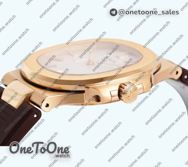 Реплика часов Patek Philippe Nautilus 5711/1R Top-tier Копия один в один White Textured Dial Rubber Strap 324CS V5